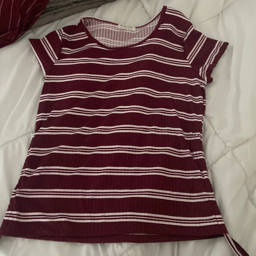 Never worn striped burgundy shirt
